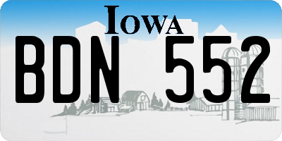 IA license plate BDN552