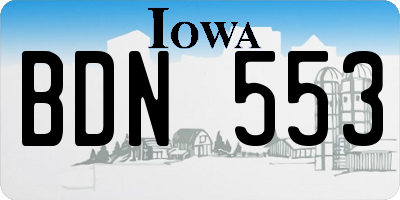 IA license plate BDN553
