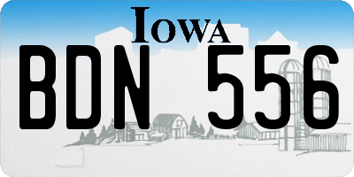 IA license plate BDN556
