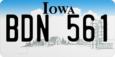 IA license plate BDN561