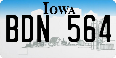 IA license plate BDN564