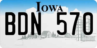 IA license plate BDN570