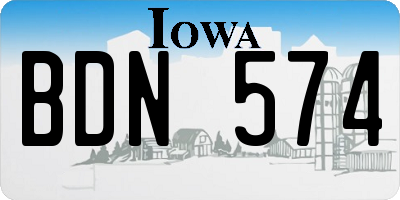 IA license plate BDN574