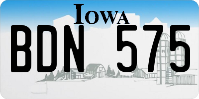 IA license plate BDN575