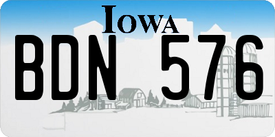 IA license plate BDN576