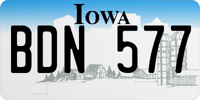 IA license plate BDN577