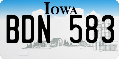 IA license plate BDN583