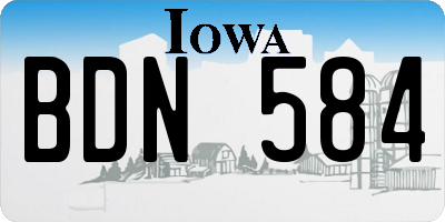 IA license plate BDN584
