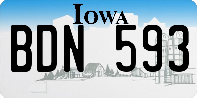 IA license plate BDN593