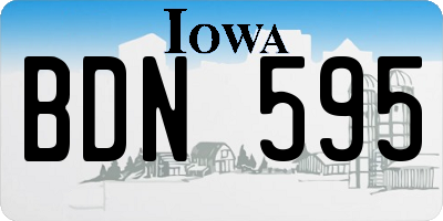 IA license plate BDN595