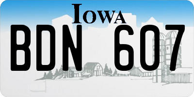 IA license plate BDN607