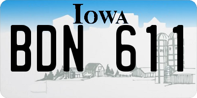 IA license plate BDN611
