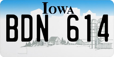 IA license plate BDN614
