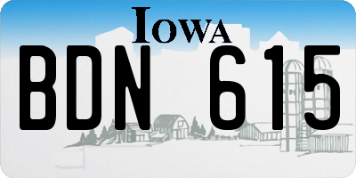 IA license plate BDN615