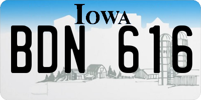 IA license plate BDN616