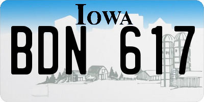 IA license plate BDN617