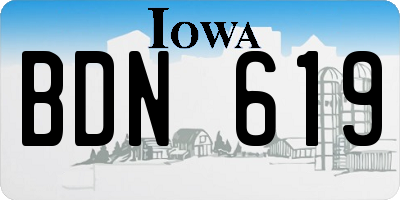IA license plate BDN619