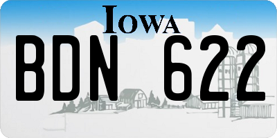 IA license plate BDN622