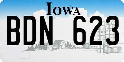 IA license plate BDN623