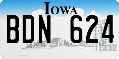 IA license plate BDN624