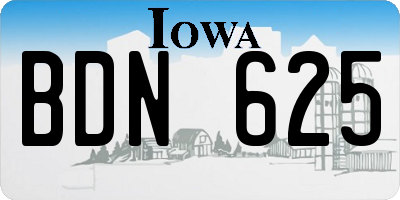 IA license plate BDN625