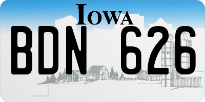 IA license plate BDN626