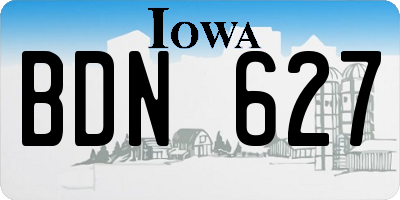 IA license plate BDN627