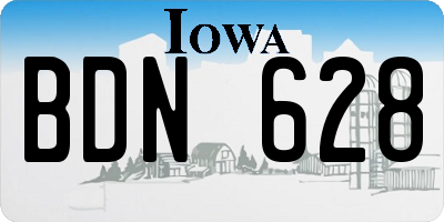 IA license plate BDN628