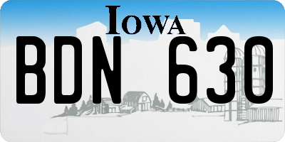 IA license plate BDN630