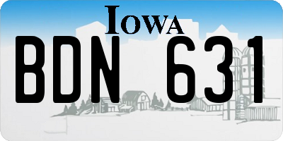 IA license plate BDN631