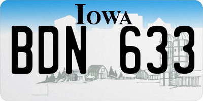 IA license plate BDN633