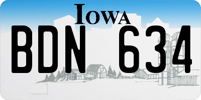 IA license plate BDN634