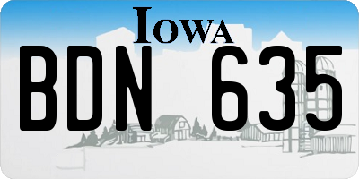 IA license plate BDN635