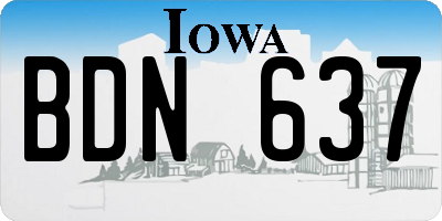 IA license plate BDN637