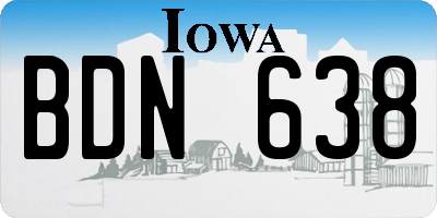 IA license plate BDN638