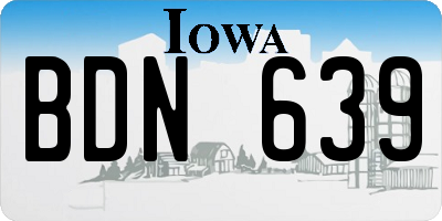 IA license plate BDN639