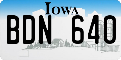 IA license plate BDN640