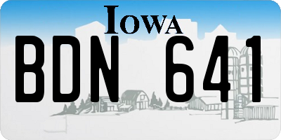 IA license plate BDN641