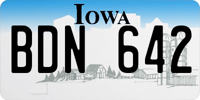 IA license plate BDN642