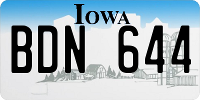 IA license plate BDN644