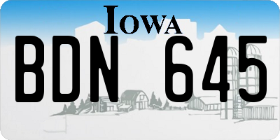 IA license plate BDN645