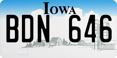 IA license plate BDN646