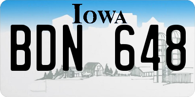 IA license plate BDN648