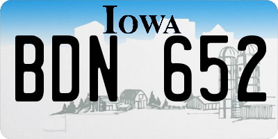 IA license plate BDN652
