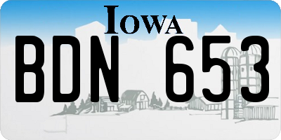 IA license plate BDN653