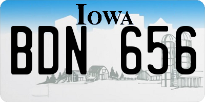IA license plate BDN656