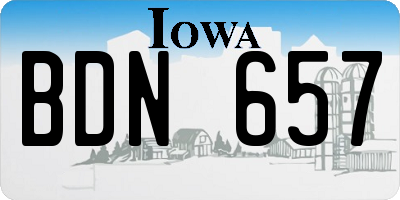 IA license plate BDN657