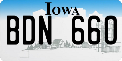 IA license plate BDN660