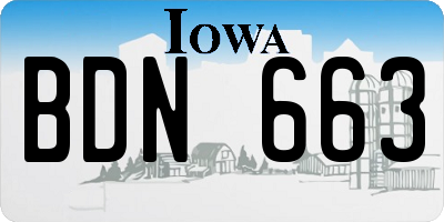 IA license plate BDN663