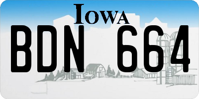 IA license plate BDN664